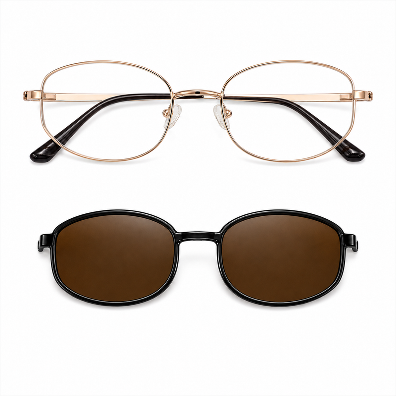 Armação Isla Dourado + lentes antirreflexo até 4 graus (longe ou perto)